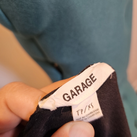 Garage black with side white stripe stretch knit bodycon mini dress size S US - Picture 7 of 7